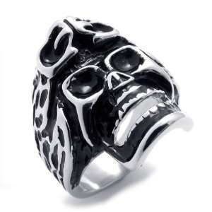    13 Both Woman & Mens Fashionable Titanium Skull Steel Ring Size 13