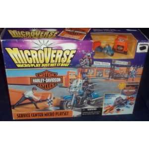   MicroVerse Harley Davidson Service Center Micro Playset Toys & Games