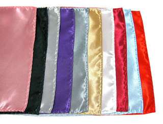 Plain Satin MensWedding Handkerchief Pocket Square  