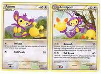 AMBIPOM AND AIPOM new Pokemon cardS Triumphant Heart Gold Soul Silver 