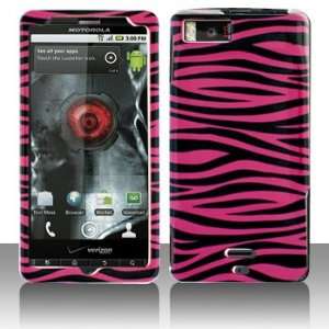 Motorola MB810 Droid X MB870 Droid X2 Hot Pink Black Zebra Case Cover 