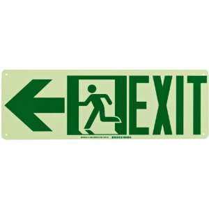   Safety Green Color Egress Sign, Legend Exit With Running Man   Arrow