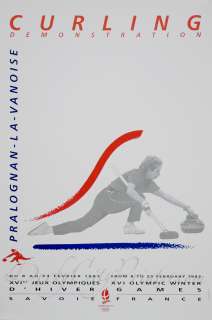   Official Authentic Winter Olympics Poster, Albertville CURLING 1992