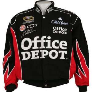 Tony Stewart Office Depot Black Adult Twill Jacket  Sports 