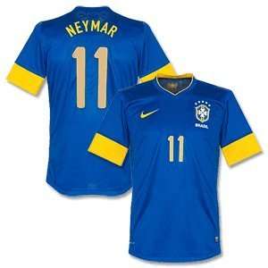  12 13 Brazil Away Authentic Jersey + Neymar 11
