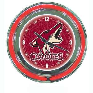  NHL Phoenix Coyotes Neon Clock   14 inch Diameter Patio 