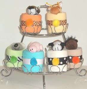 ANIMALS DIAPER CUPCAKE DIAPER CAKES GIFTS BY JAYDE  