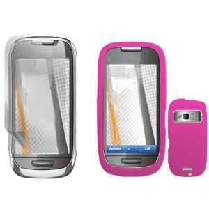  Brand Nokia Astound C7 00 Combo Solid Hot Pink Silicone Skin Case 