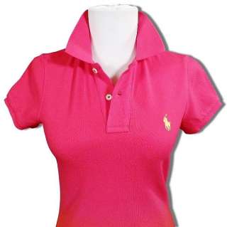 NWT Ralph Lauren Womens Dip Dye Mesh Polo Pony Dress Fuschia Pink 