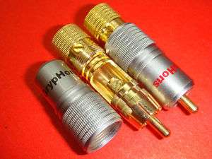 Pair,Solder Free Gold Plated RCA Plug/Connector,10mm  
