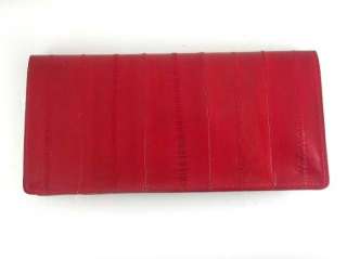 Hand Made Eel Skin Leather Slim Long Wallet Purse New  