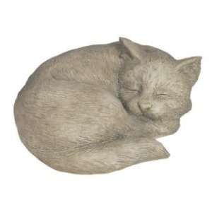  Sleeping CAT kitty Stone GARDEN statue yard DECOR ART 