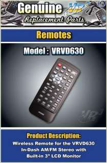 VR3 VRVD630i Car stereo DVD Remote Control New  