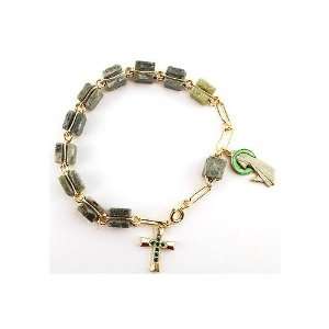  Genuine Connemara Marble Rosary Bracelet Jewelry