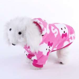  Winter Fluffy Hooded Dog Pajamas Coat Clothes Size M 