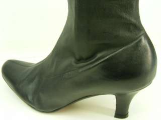   boots black leather Fratelli Rossetti 40 9 M ankle heels dress  