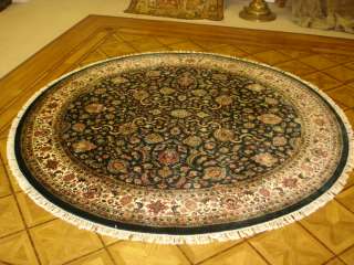   Round Hand Knotted Plush New Zealand Wool Persian Oriental Rug  