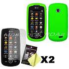 Green Silicone Skin Cover Soft Case + 2x Films for Samsung Solstice II 