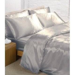   Silver Duvet Cover , Fitted Sheet, and Pillowcase Set for King Bed
