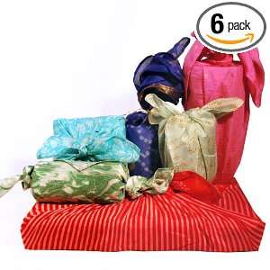   Silk Furoshiki Gift Wrap (Three Pixie and Three Small)   w/o packaging