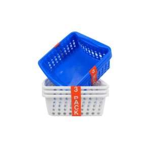  Bulk Pack of 24   Plastic storage baskets, pack of 3 (Each 