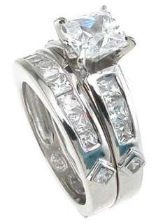 This is a beautiful wedding set with solid 0.925 sterling silver 