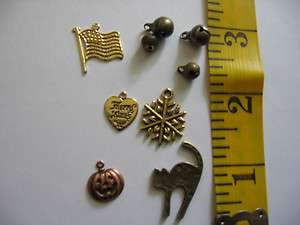 Craft charms, sewing notions, Holiday, flag, cat, pumpkin,snowflake 