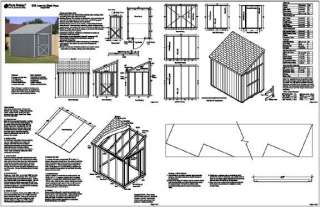 x8 Slant / Lean To Style Shed Plans, See Samples  
