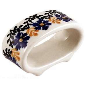  Polish Pottery Napkin Ring 2 H x 1 W