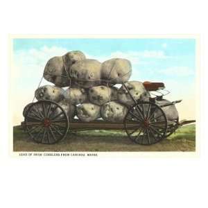  Giant Potatoes on Cart, Caribou, Maine Giclee Poster Print 