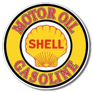 Vintage Retro Tin Sign Shell Gas & OIl Seashell Garge  
