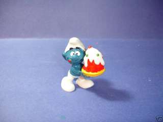 Red Cake Smurf Pitufo action figure lot MINT  