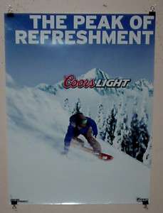 COORS COORS LIGHT SNOWBOARD SNOWBOARDER BEER POSTER  