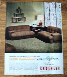 1952 Kroehler Furniture Ad Twin Sofas Super Cushionized  