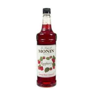 Monin Flavored Syrup, Raspberry, 33.8 Ounce Plastic Bottle (1 liter 