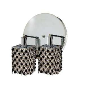 JT/RC Mini 13.5 Inch High 2 Light Wall Sconce, Chrome Finish with Jet 
