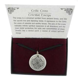 Round Celtic Cross Pendant Touchstone Pottery USA Made  