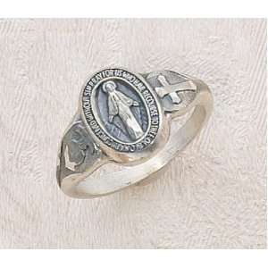   Silver Miraculous Virgin Mary Mary Ring Size 7 Religious Fine Jewelry