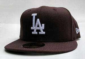 LA Dodgers Brown White All Sizes Cap Hat by New Era  