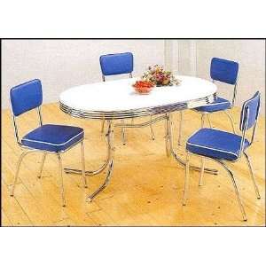  Set of 2 Blue 50s Retro Nostalgic Style Dining Chairs w 