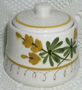 Hand Painted Stangl Golden Blossom Sugar Bowl with Lid  