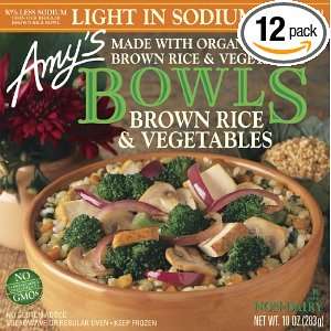Amys Brown Rice & Vegetable Bowl, Low Salt, Organic, 10 Ounce Boxes 