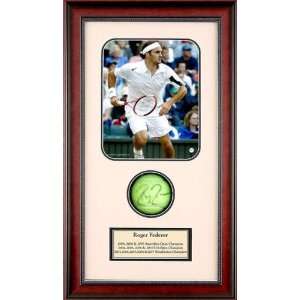 Roger Federer Autographed Tennis Ball Shadowbox