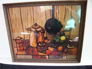   Coffee Mill Grinder &Copper Tea Pot/Kettle Still Life Print Litho
