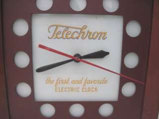   Era 1940s Wood Case Telechron Clock Advertising Dealer Clock  