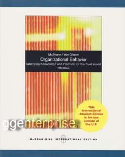 Organizational Behavior 5E Glinow McShane 5th Edition 9780073381237 