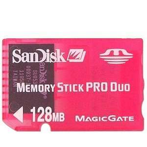  SanDisk 128MB Memory Stick Pro Duo Card (Pink 