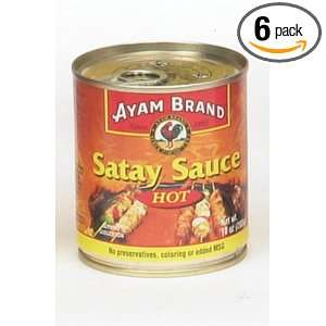 Ayam Satay Sauce, Hot, 10 Ounce (Pack of 6)  Grocery 