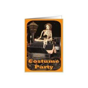  Halloween Costume Party Skeleton Hearse Scary Card Health 