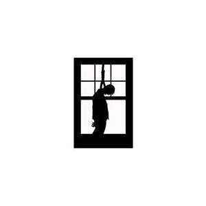 Halloween Horror Scary Window Silhouette Suicide Hung Decoration